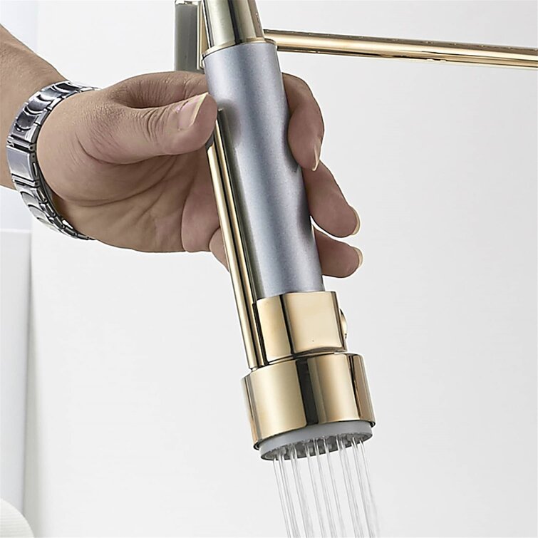 Commercial Pull Down Kitchen Sink Faucet Modern Brass Single Hole Kitchen  Faucets Single Handle High Arc Mixer Faucets With Valve